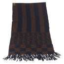 FENDI Zucca Scarf Wool Brown Auth 174662-5