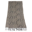 FENDI Scarf Wool Gray Auth 174668-1