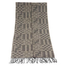 FENDI Scarf Wool Gray Auth 174668-2