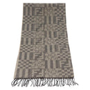 FENDI Scarf Wool Gray Auth 174668-3