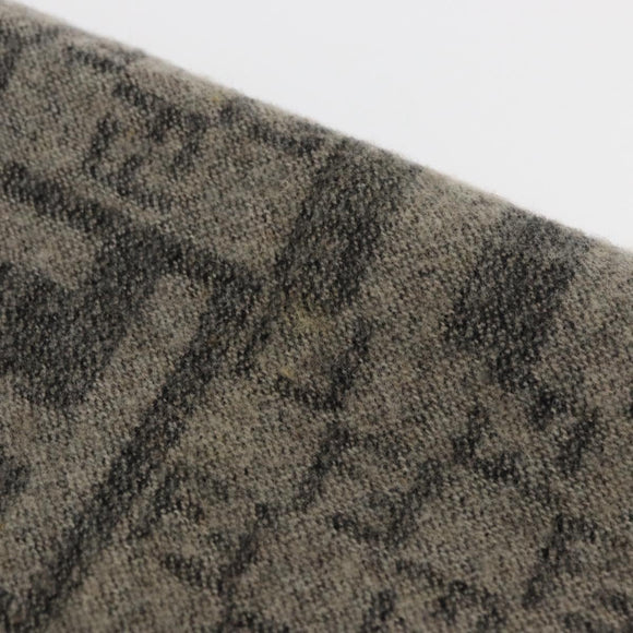 FENDI Scarf Wool Gray Auth 174668