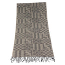 FENDI Scarf Wool Gray Auth 174668-5