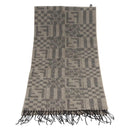 FENDI Scarf Wool Gray Auth 174668-6