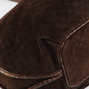 CELINE Macadam Canvas Hand Bag Brown Gold Auth 174672-15
