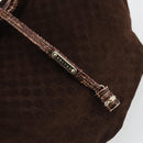 CELINE Macadam Canvas Hand Bag Brown Gold Auth 174672-17