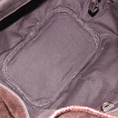 CELINE Macadam Canvas Hand Bag Brown Gold Auth 174672-11