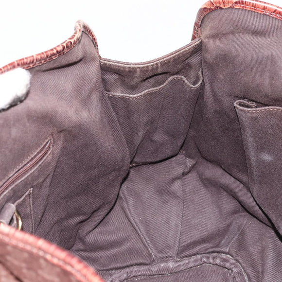 CELINE Macadam Canvas Hand Bag Brown Gold Auth 174672