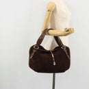 CELINE Macadam Canvas Hand Bag Brown Gold Auth 174672-23