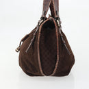 CELINE Macadam Canvas Hand Bag Brown Gold Auth 174672-3