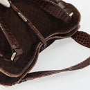 CELINE Macadam Canvas Hand Bag Brown Gold Auth 174672-6