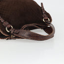 CELINE Macadam Canvas Hand Bag Brown Gold Auth 174672-7