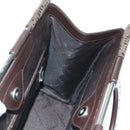 Salvatore Ferragamo Gancini Hand Bag Leather Brown Gold Auth 174673A-17