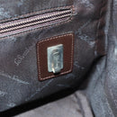 Salvatore Ferragamo Gancini Hand Bag Leather Brown Gold Auth 174673A-11