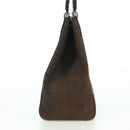 Salvatore Ferragamo Gancini Hand Bag Leather Brown Gold Auth 174673A-3