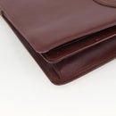 CARTIER Must Line Shoulder Bag Leather Bordeaux Gold Auth 174674A-14