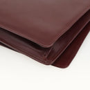 CARTIER Must Line Shoulder Bag Leather Bordeaux Gold Auth 174674A-15