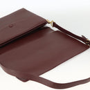 CARTIER Must Line Shoulder Bag Leather Bordeaux Gold Auth 174674A-10
