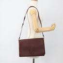 CARTIER Must Line Shoulder Bag Leather Bordeaux Gold Auth 174674A-23
