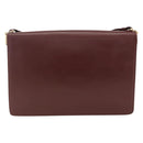 CARTIER Must Line Shoulder Bag Leather Bordeaux Gold Auth 174674A-2
