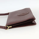 CARTIER Must Line Shoulder Bag Leather Bordeaux Gold Auth 174674A-3
