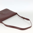 CARTIER Must Line Shoulder Bag Leather Bordeaux Gold Auth 174674A-7