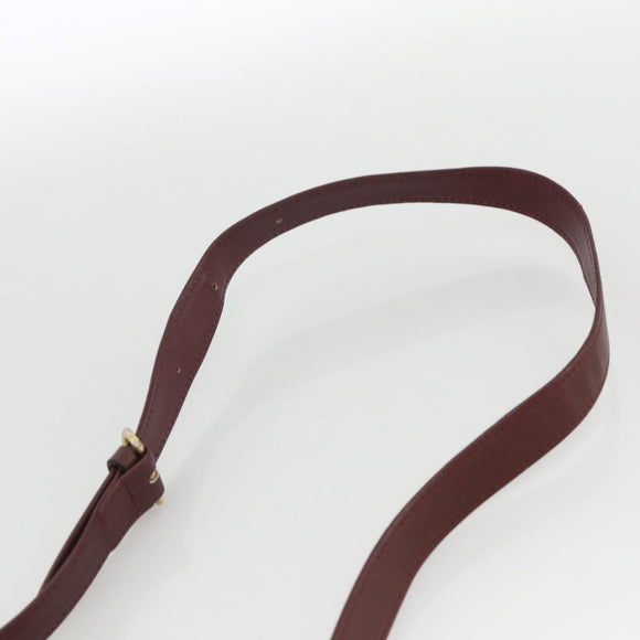 CARTIER Must Line Shoulder Bag Leather Bordeaux Gold Auth 174674A