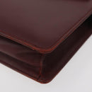 CARTIER Must Line Clutch Bag Leather Bordeaux Gold Auth 174676A-14