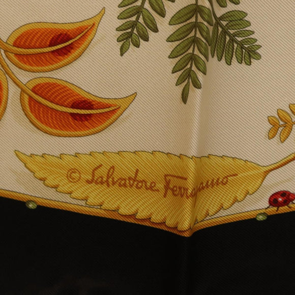 Salvatore Ferragamo Scarf Silk Black Auth 174683A
