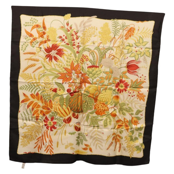 Salvatore Ferragamo Scarf Silk Black Auth 174683A