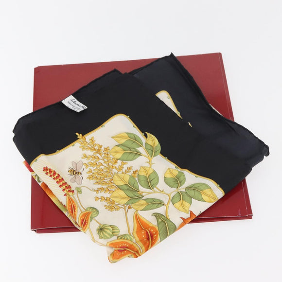 Salvatore Ferragamo Scarf Silk Black Auth 174683A