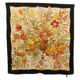 Salvatore Ferragamo Scarf Silk Black Auth 174683A