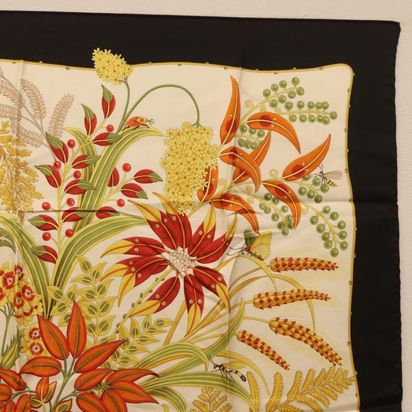 Salvatore Ferragamo Scarf Silk Black Auth 174683A