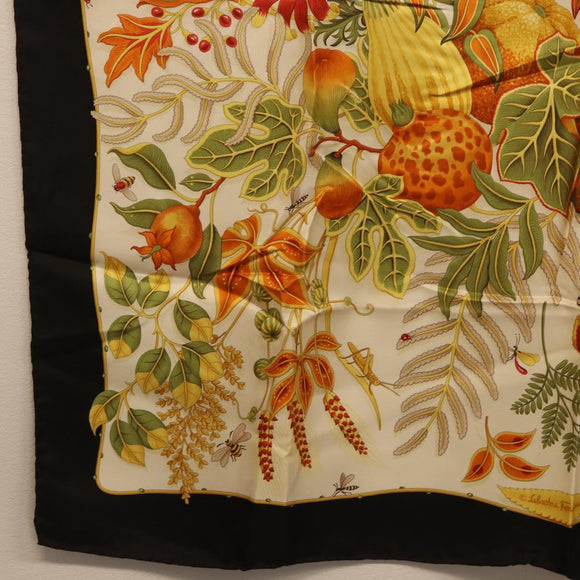 Salvatore Ferragamo Scarf Silk Black Auth 174683A