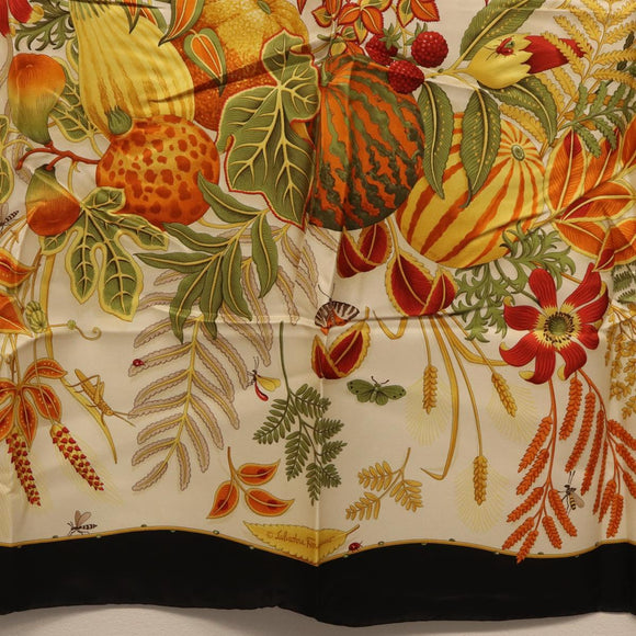 Salvatore Ferragamo Scarf Silk Black Auth 174683A
