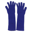 CHANEL Gloves Cashmere Blue CC Auth 174684-2