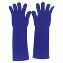 CHANEL Gloves Cashmere Blue CC Auth 174684-3