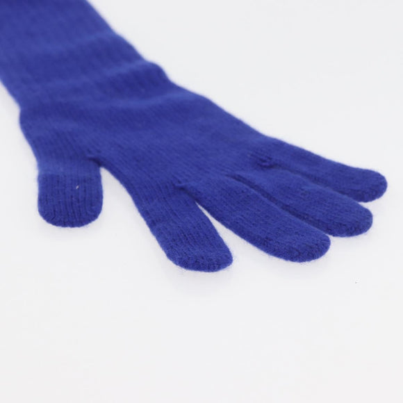 CHANEL Gloves Cashmere Blue CC Auth 174684