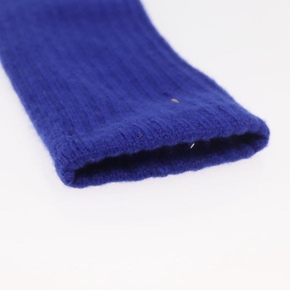 CHANEL Gloves Cashmere Blue CC Auth 174684