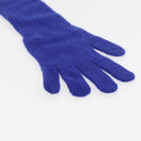 CHANEL Gloves Cashmere Blue CC Auth 174684-8