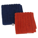 HERMES Towel Cotton 2 Set Blue Orange Auth 174685A-1