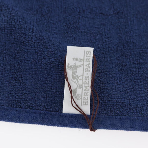 HERMES Towel Cotton 2 Set Blue Orange Auth 174685A