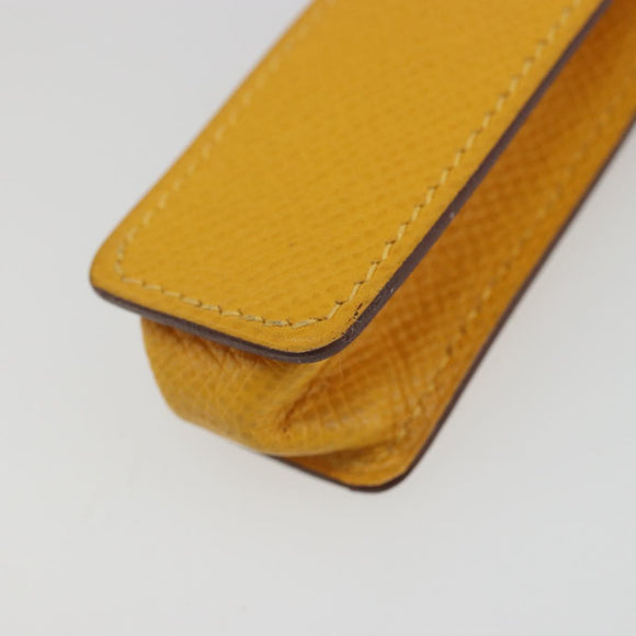 HERMES Serie Kleinteileetui Accessoire Etui Leder Gelb Auth 174688A