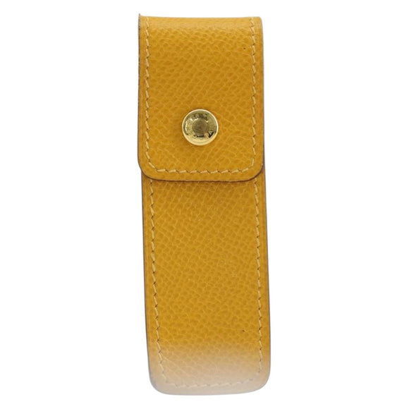 HERMES Serie Kleinteileetui Accessoire Etui Leder Gelb Auth 174688A