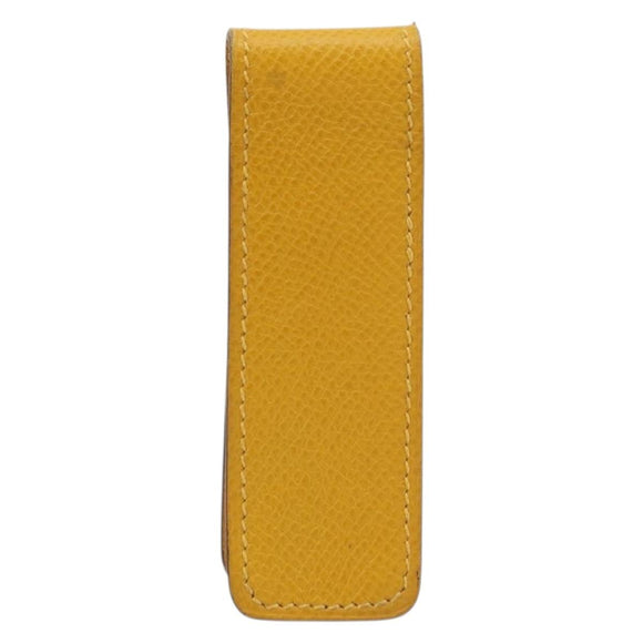 HERMES Serie Small Item Case Accessory Case Leather Yellow Auth 174688A