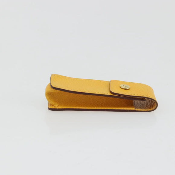 HERMES Serie Kleinteileetui Accessoire Etui Leder Gelb Auth 174688A