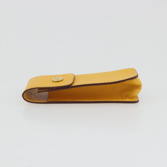 HERMES Serie Kleinteileetui Accessoire Etui Leder Gelb Auth 174688A