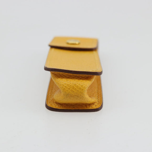 HERMES Serie Kleinteileetui Accessoire Etui Leder Gelb Auth 174688A