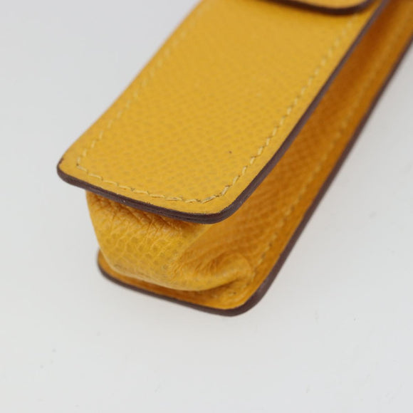 HERMES Serie Kleinteileetui Accessoire Etui Leder Gelb Auth 174688A
