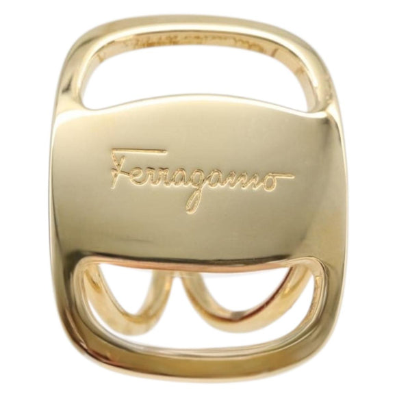 Salvatore Ferragamo Vala Ring metal Gold Auth 174691A