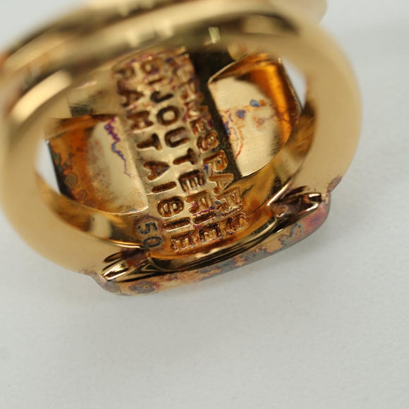 HERMES Corozo Ring 50 metal Gold Auth 174693M